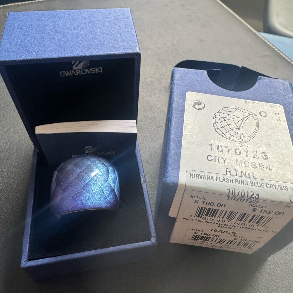 Swarovski Nirvana Flash Blue Crystal Ring - Picture 3 of 5
